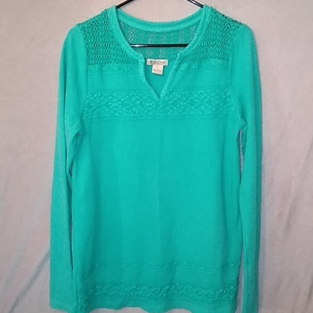 Lucky Brand Teal Long Sleeve Top